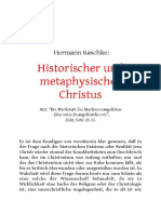 – Historischer und metaphysischer Christus  Aus "Die Werkstatt des Markusevangelisten - Eine neue Evangelientheorie", 1924, Seite 26-30.