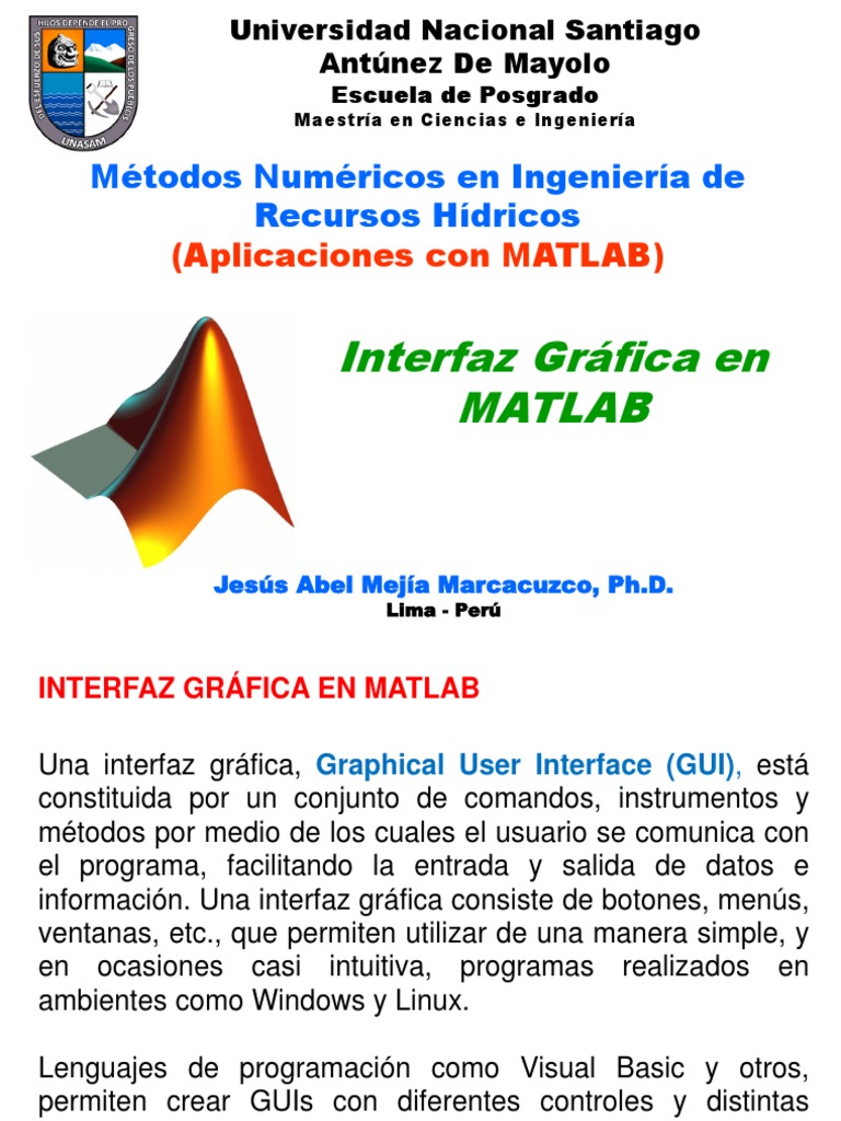 Interfaz gráfica sencilla en MATLAB PDF Interfaces gráficas de
