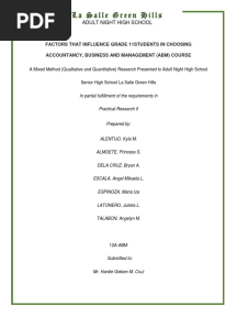 Factors That Influence Grade 11 Students in Choosing ABM Course