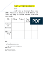 Preliminary Activity Music - 4th Q