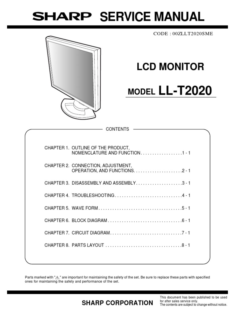 Sharp 2020 | PDF | Computer Monitor | Electronics