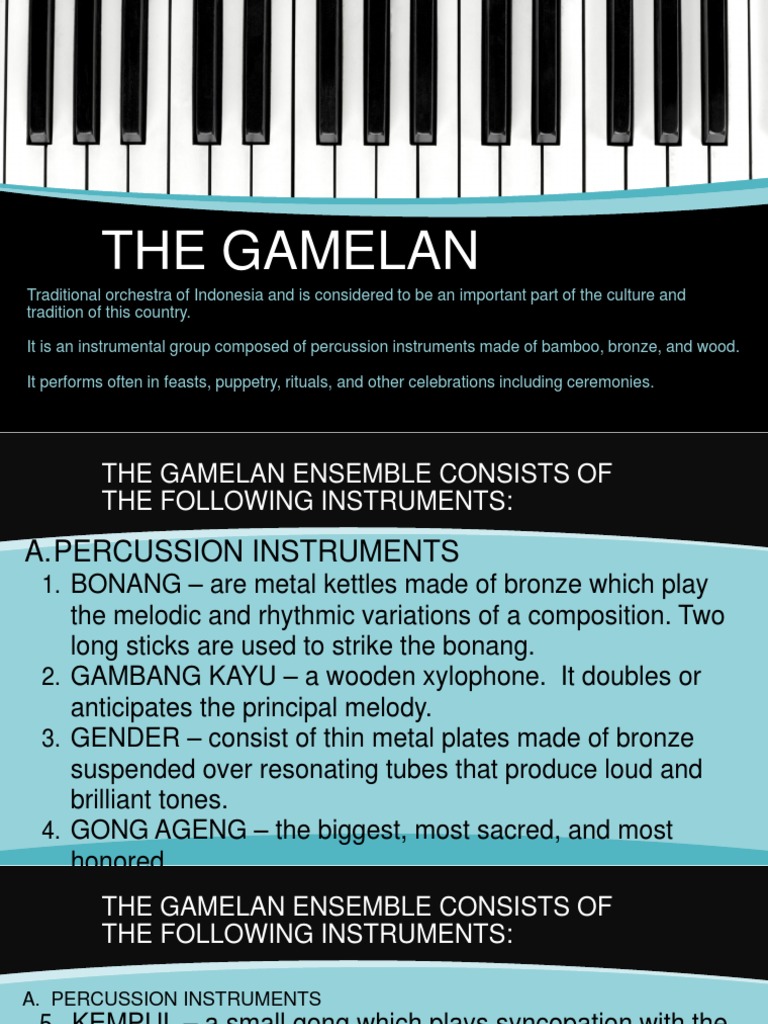Music Lecture GAMELAN | PDF | Musical Instruments | Performing Arts