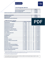 Tarifas de Pregrado y Postgrado 2019 PDF