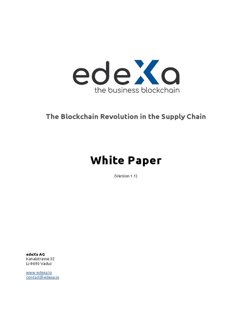 WhitePaper Edexa V01 1 en PDF | PDF | Supply Chain | Business Process