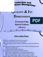 Quality & Its Dimensions