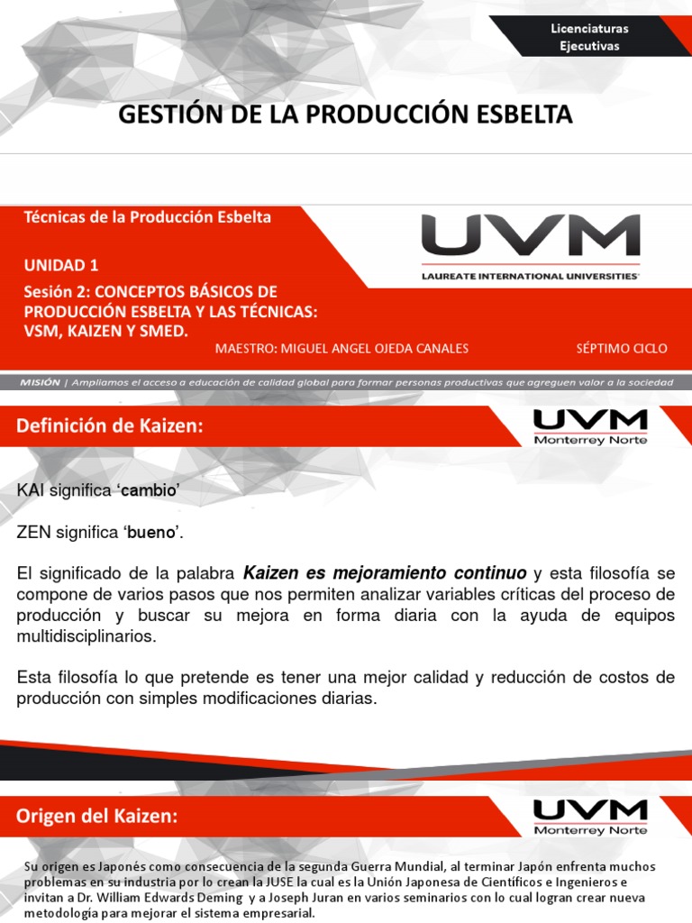 Producción Esbelta Kaizen I... | PDF | Lean Manufacturing | Gestión de ...