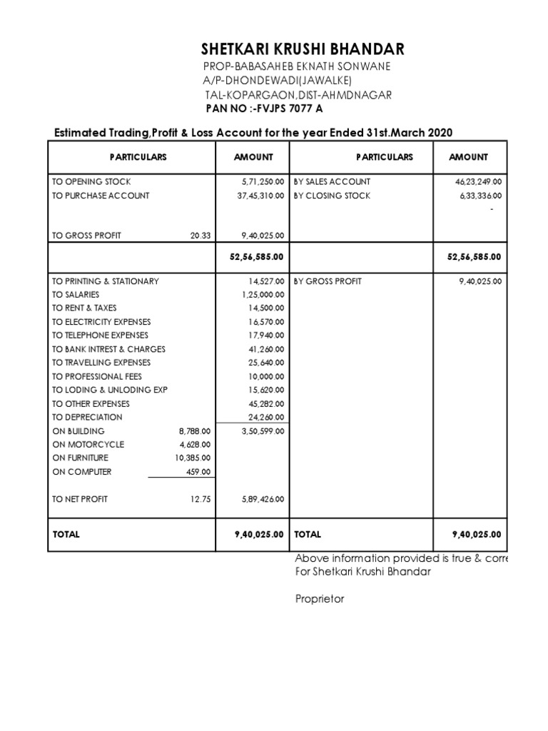 Estimated Balance Sheet 2020 PDF | PDF | Expense | Depreciation