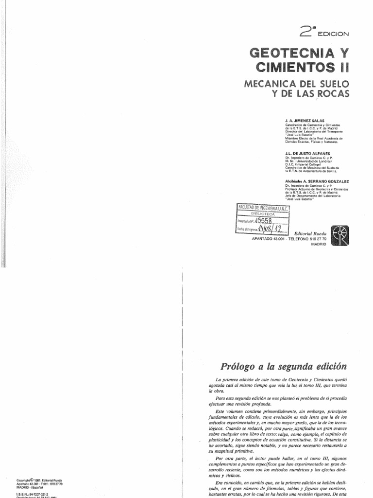 Aleta Ousen - GEOTECNIA Y CIMIENTOS Tomo 2 - Jimenes Salas PDF | PDF