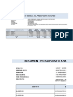 Presupuesto Analitico San Agustin