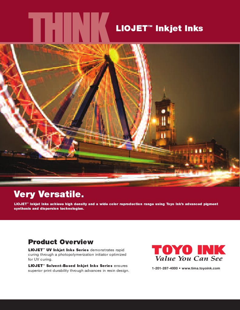 Toyo Inkjet Ink | PDF | Ink | Polyvinyl Chloride