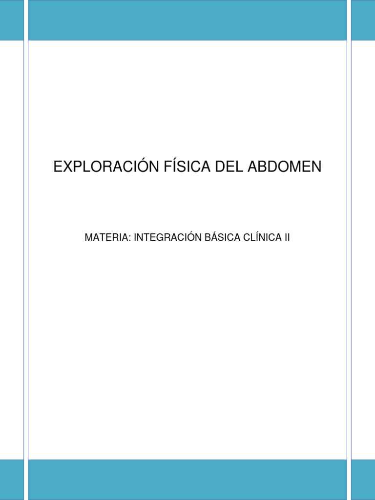 Exploracion Abdominal | PDF | Abdomen | Hígado
