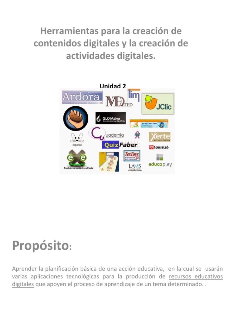 Herramientas para La Creación de Contenidos y Actividades | PDF ...
