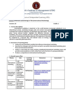 Course Plan of International Marketing