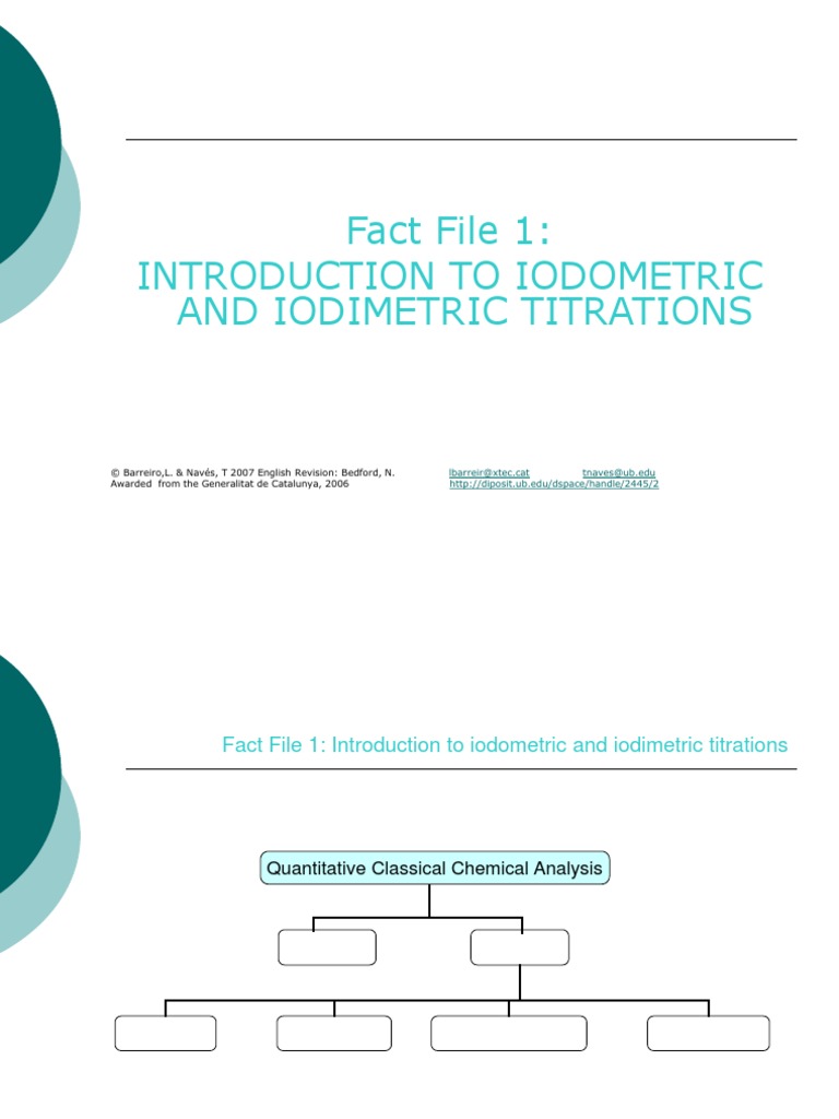 Iodometry PDF Titration Chemistry