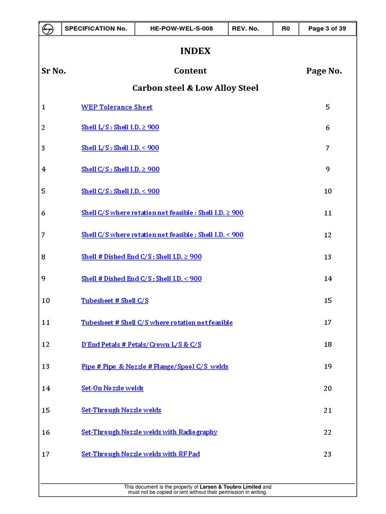 WEP Tolerance Specifications for Welding | PDF