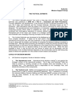 Tactical Estimate Memoir PDF