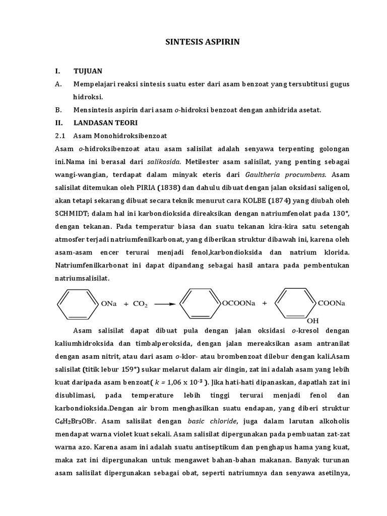 Sintesis Aspirin PDF
