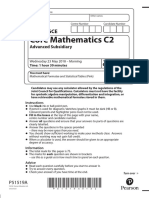 Questionpaper UnitC2 6664 June2018 A Level Edexcel Maths