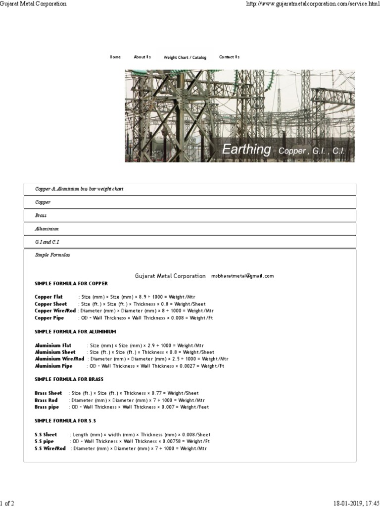 Calculation FormulaGi, Brass, Copper, Aluminium PDF