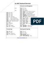 Excel 2007 Keyboard Shortcuts