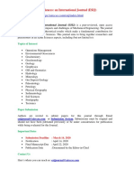 Earth Sciences: An International Journal (ESIJ)