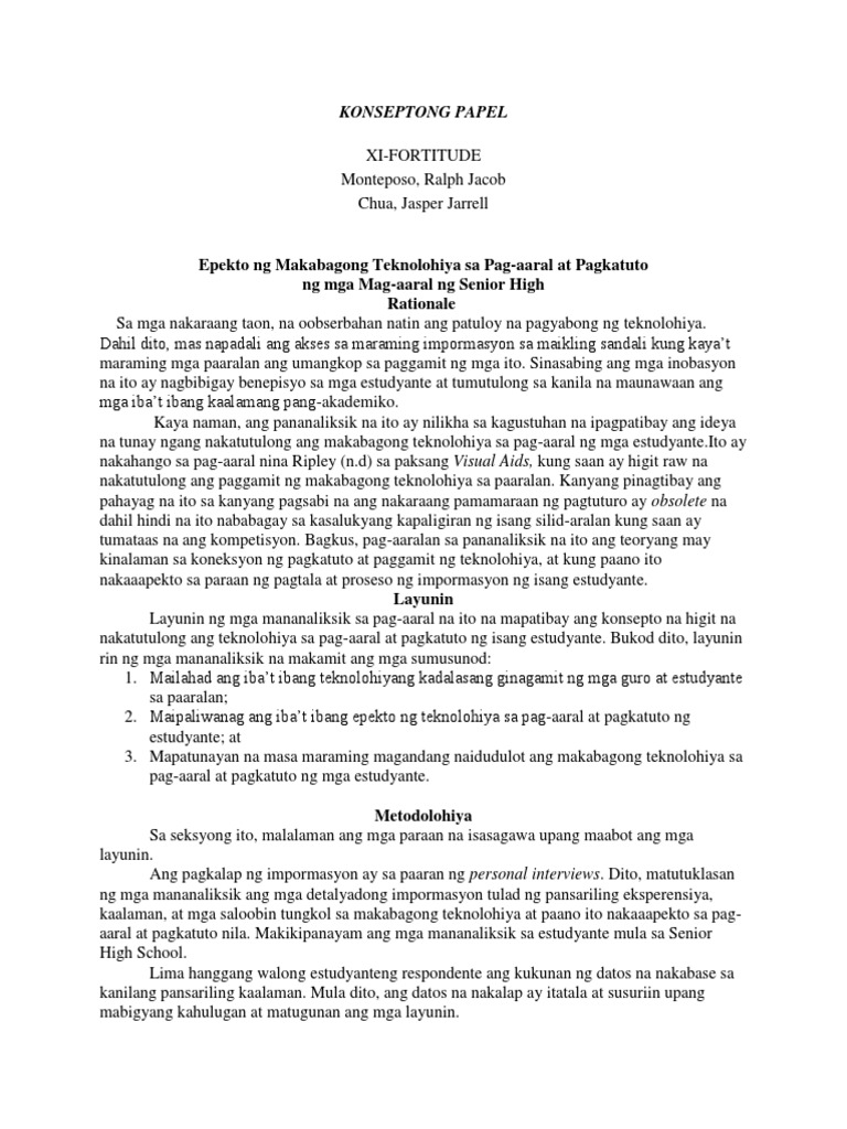 Halimbawa NG Isang Konseptong Papel | PDF