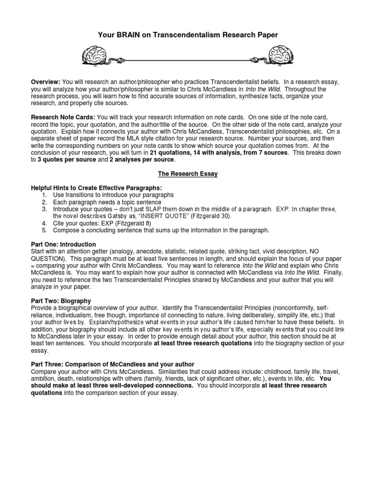 Transcendentalism essay 2 image