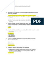 DOLE Mandatory OSH Questionaire