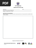 COT Beginning Observation Notes Form