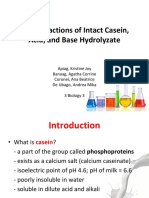 Color Reactions of Casein, Acid, and Base Hydrolyzates
