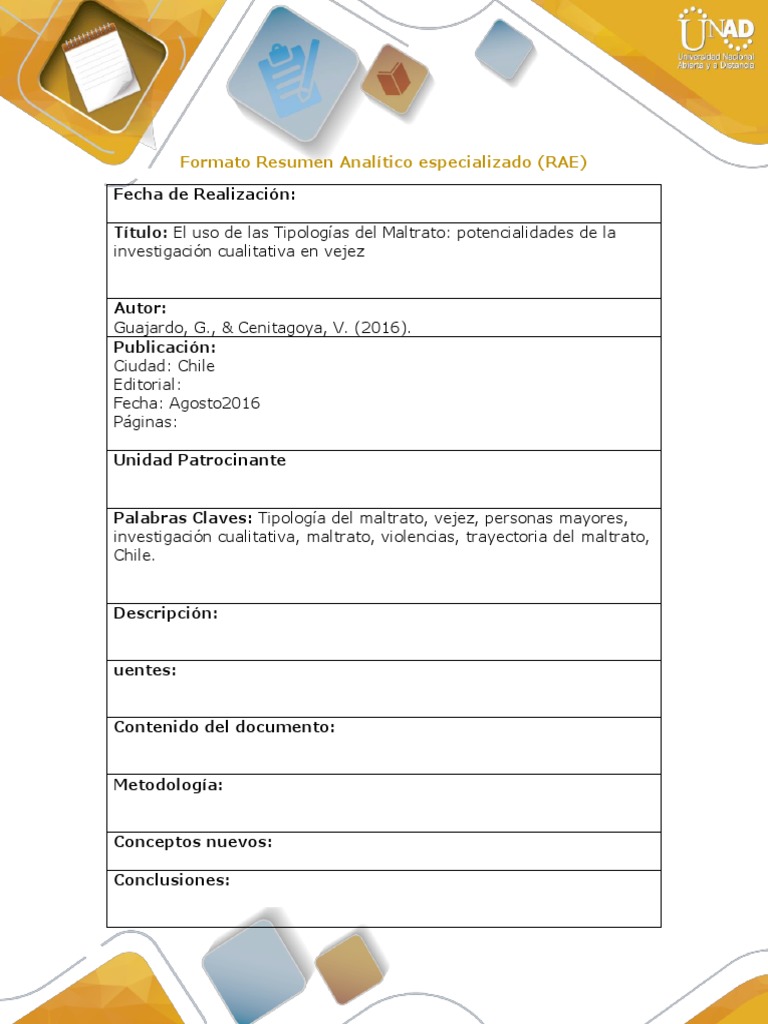 Formato para Resumen Analitico Especializado (RAE) | PDF