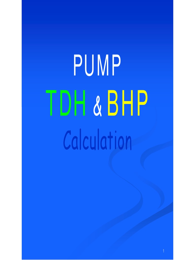Pump TDH & BHP PDF