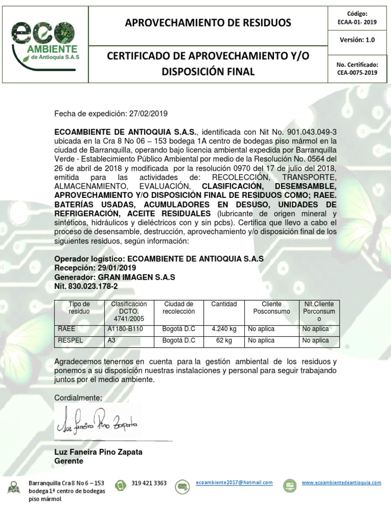 Certificado Disposicion Final Gran Imagen PDF