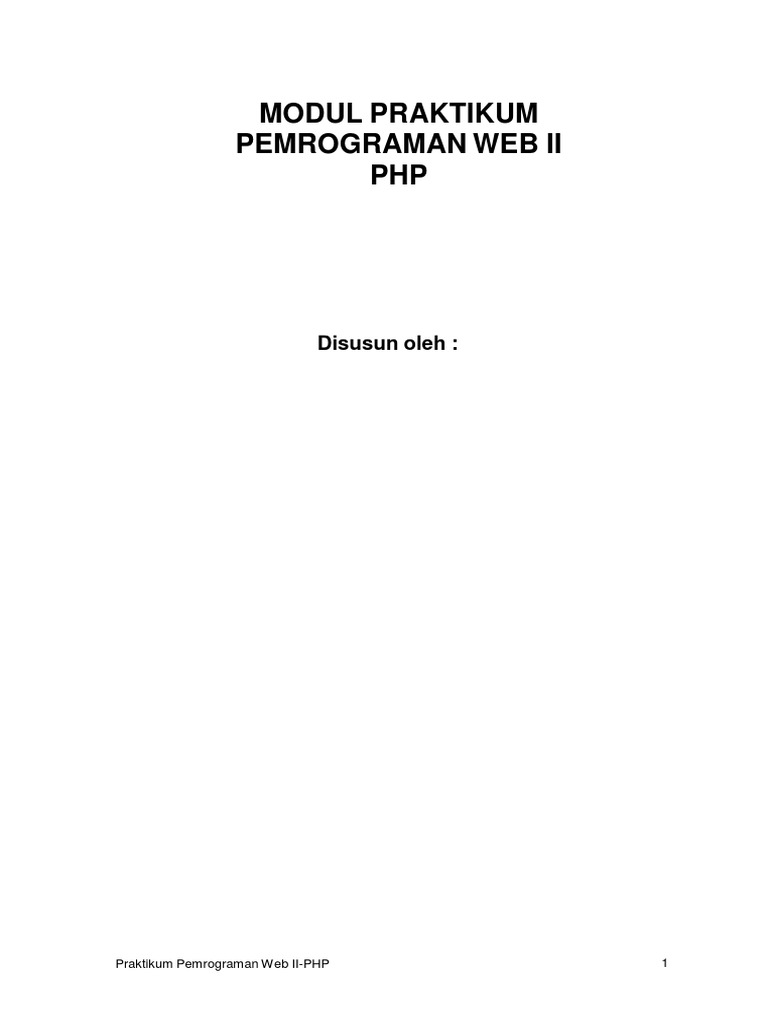 Praktikum Pemrograman Web II: PHP Basics | PDF