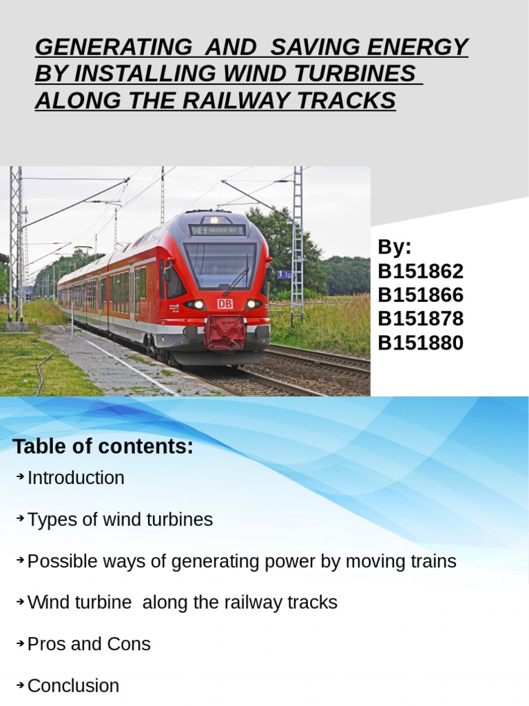 Wind Turbines Along Railway Tracks | PDF | Technology & Engineering