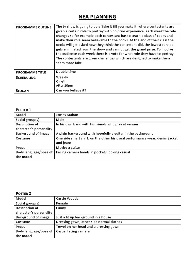 NEA Poster Planning Improved | PDF