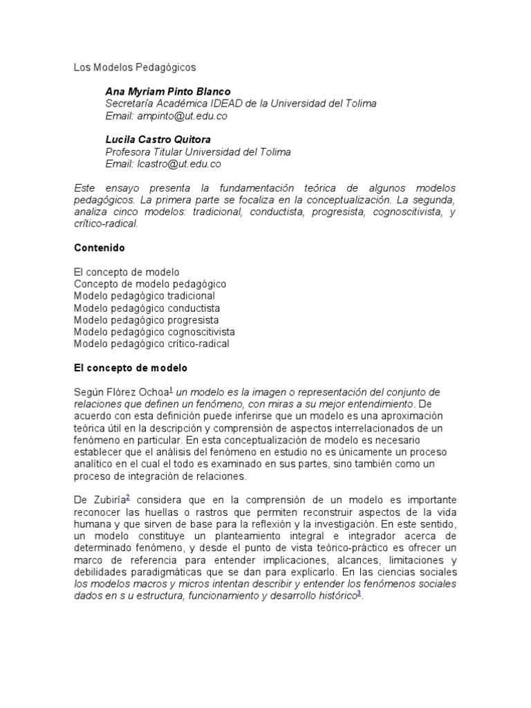 Modelos Pedagógicos y Triángulo Educativo | PDF | Aprendizaje | Maestros