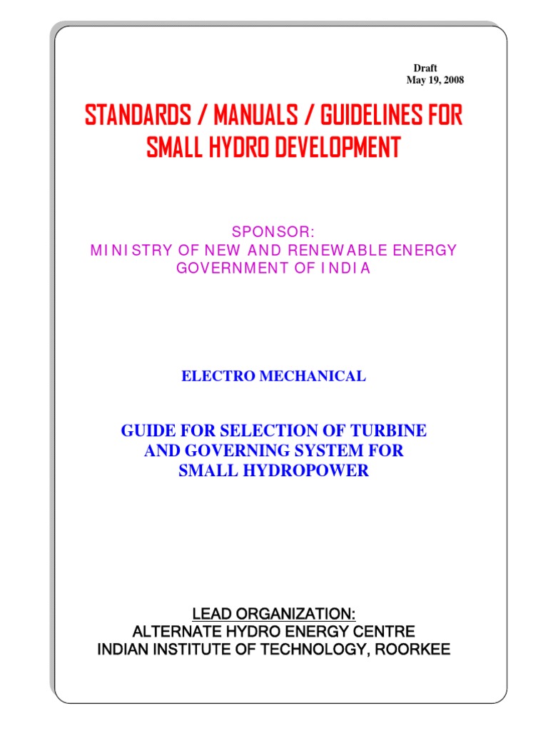 Small Hydropower Turbine Selection Guide | PDF