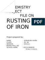 Chemistry Project File On: Rusting of Iron