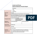 Classroom and Group M&B Results Report