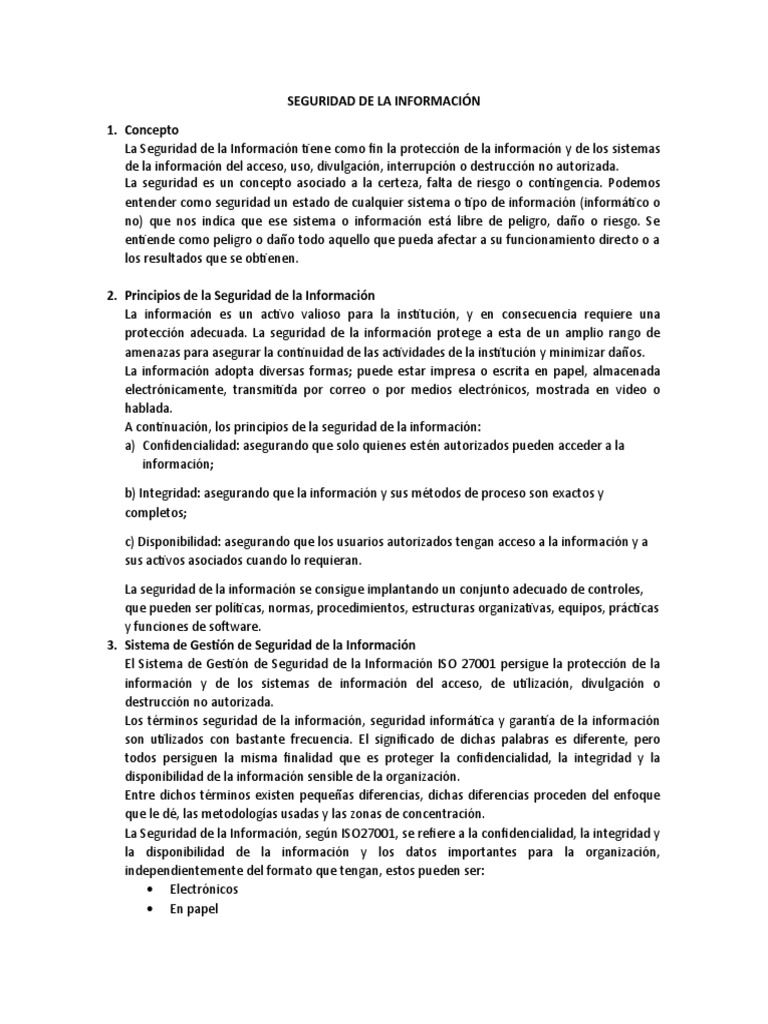 Principios de Seguridad de la Información | PDF | La seguridad ...