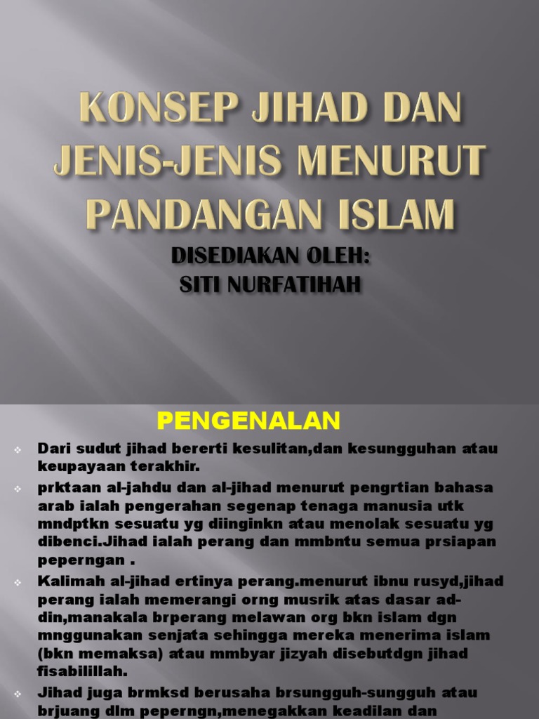 Konsep Jihad Dan Jenis Jenis Menurut Pandangan Islam Pdf