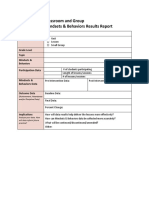 Classroom and Group M&B Results Report