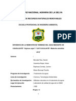 Eficiencia en la remoción de turbidez del agua mediante coagulantes y floculantes naturales