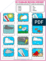 Weather Conditions Vocabulary Esl Matching Exercise Worksheet For Kids