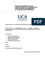 Manual de Procedimientos para La Empresa Panadería y Repostería Arauz