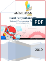 Hasil Penyisihan NPC Schematics 2010