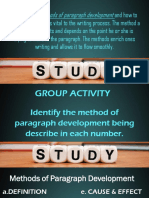 Methods of Paragraph Development Grade 11