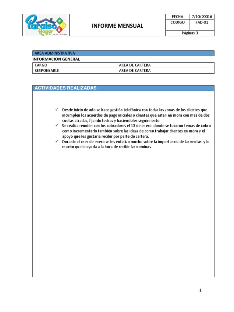 Informe Enero 2020 | PDF | Business