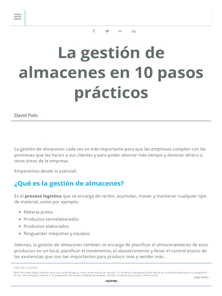 10 Pasos para Gestionar Almacenes | PDF | Experiencia de usuario ...